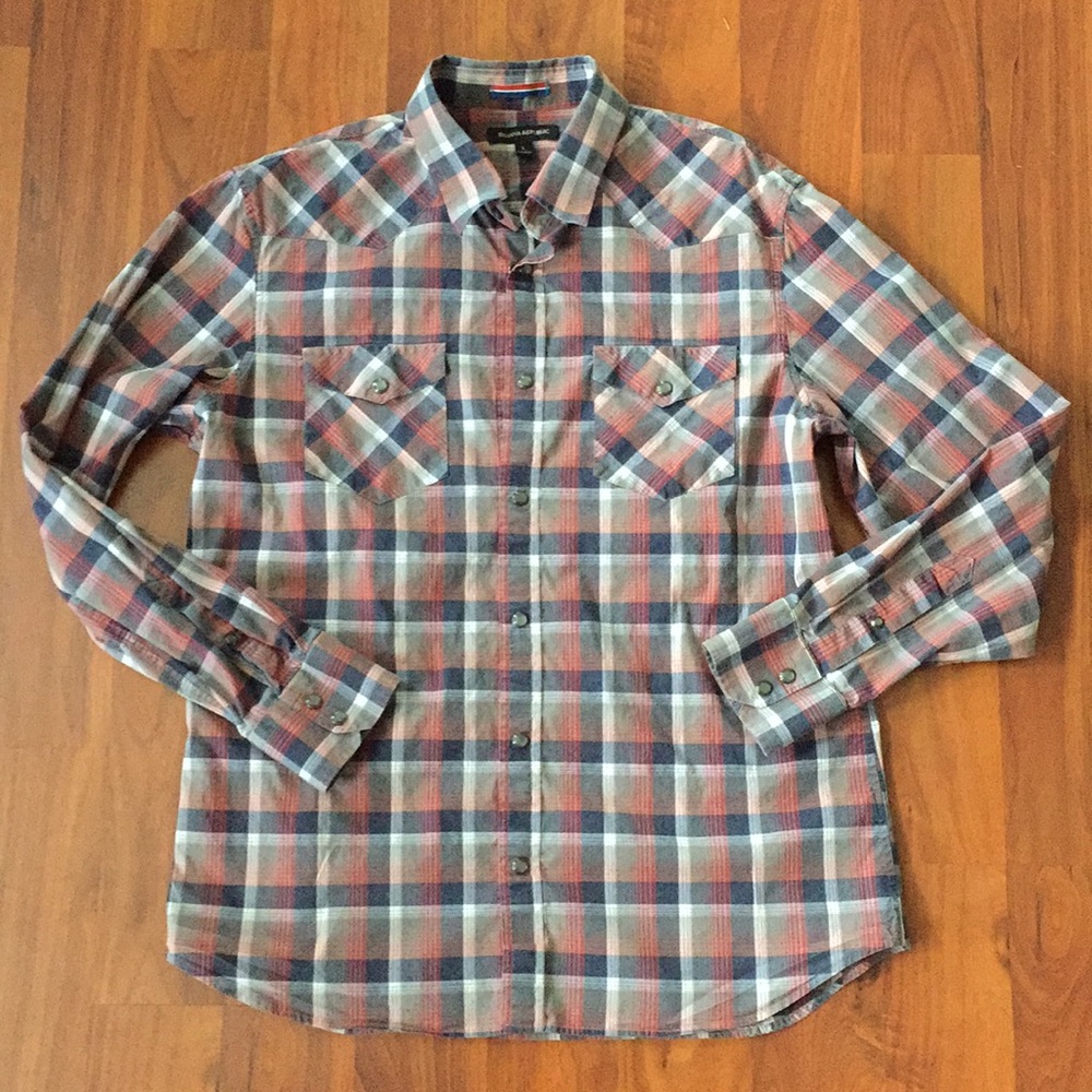 Banana Republic Plaid Western Shirt